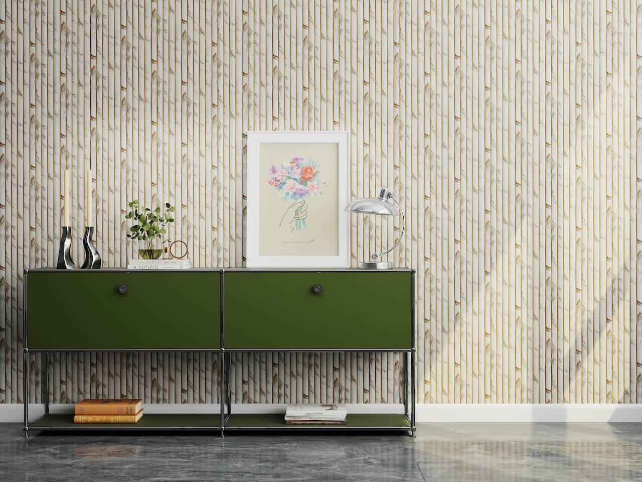 WALL PANEL WPC CARRARA GOLD ONDAS