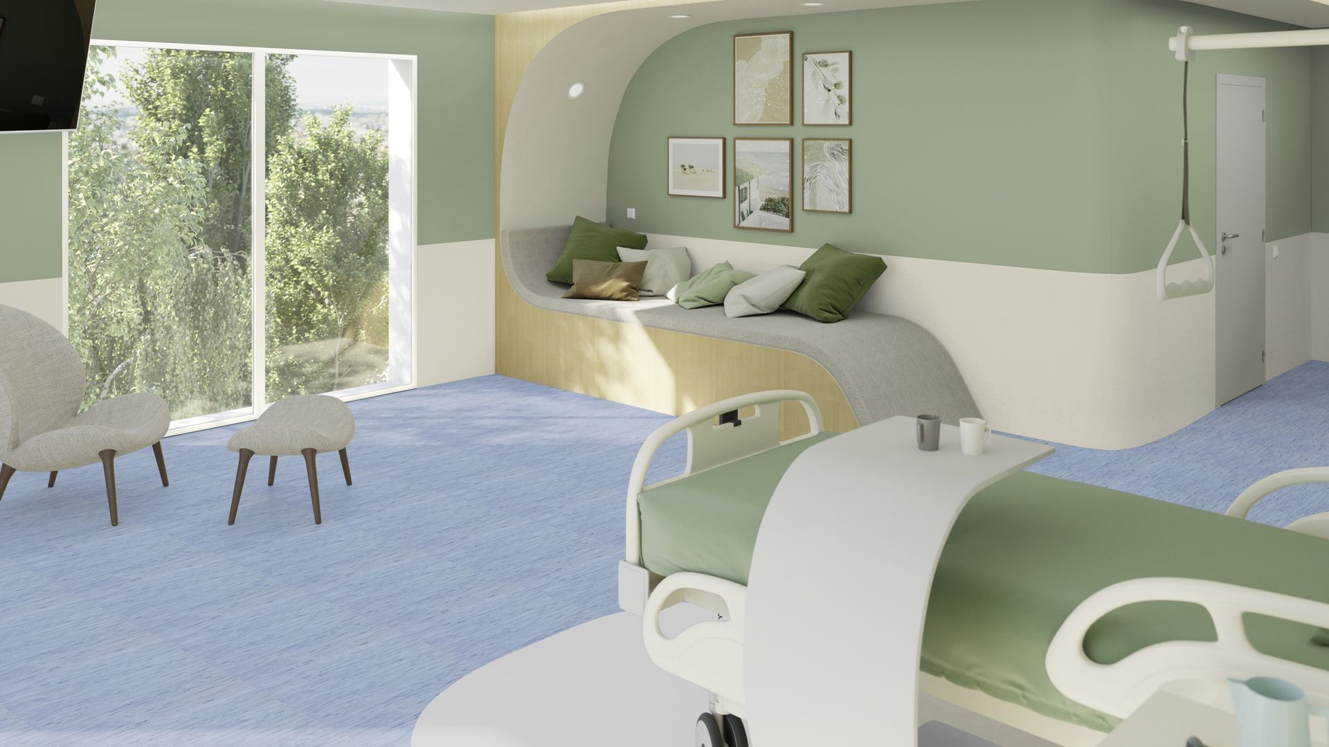 PISO EN ROLLO SOMPLAN 100 CELESTE 2.0MM